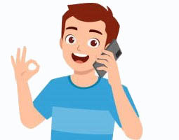 Nöjd kille med mobil